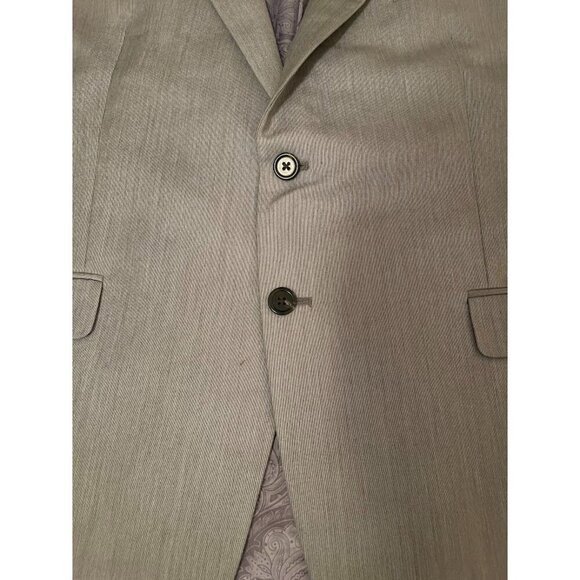 Mens 2 BUTTON , TAN Chaps Jacket Blazer 46R Polyester & Rayon Blend - Picture 9 of 13